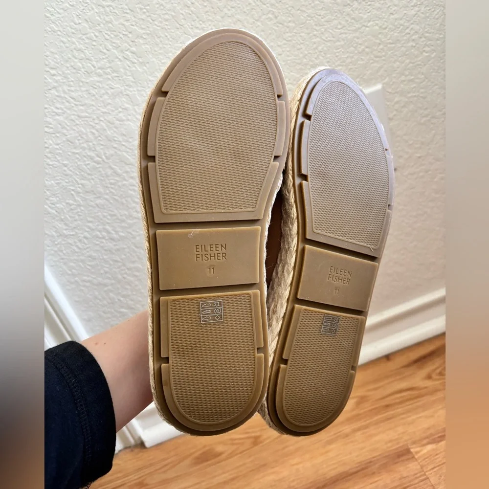 Eileen Fisher Tarry Espadrille Wedge Slide in Cognac - Picture 4 of 5